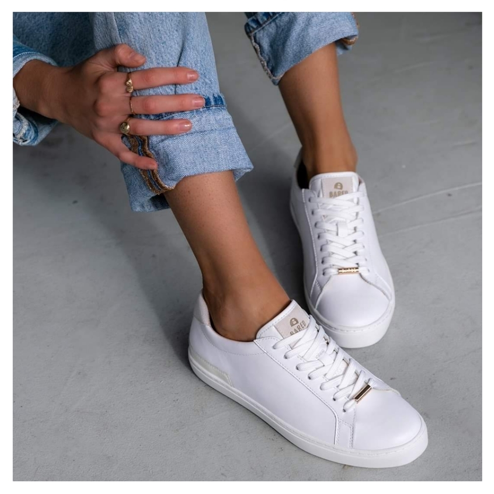 Bared Footwear White Leather Hornbill Sneakers